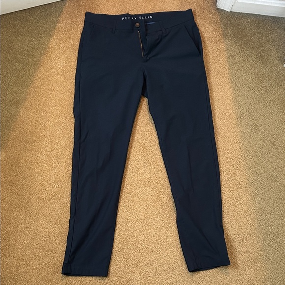 Perry Ellis Men's Dark Blue Dress Pants 32x32 slim fit - Picture 1 of 2